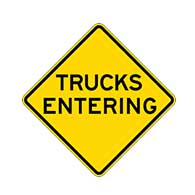 Buy Trucks Entering Road Warning Signs - 24x24 - Regulation MUTCD Trucks Entering Reflective Road Signs on Rust-Free Heavy Gauge Aluminum