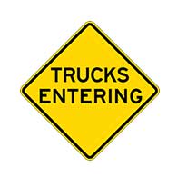 Buy Trucks Entering Road Warning Signs - 24x24 - Regulation MUTCD Trucks Entering Reflective Road Signs on Rust-Free Heavy Gauge Aluminum