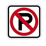 R8-3A No Parking Symbol Sign - 18x18 - Reflective rust-free heavy-gauge (.063) aluminum No Parking Signs