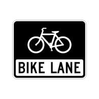 R3-17 Bike Lane Sign - 30x24. Made with High Intensity Prismatic (HIP) Reflective Sheeting and Rust-Free Heavy Gauge Aluminum from STOPSignsAndMore.com