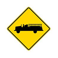 Fire Trucks and Fire Station Warning Road Signs - 24x24 - Regulation MUTCD Reflective Fire Station Warning Signs on Rust-Free Heavy Gauge Aluminum