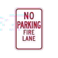 R7-1-MOD No Parking Fire Lane Signs - 12x18 - Made with 3M Engineer Grade Reflective Sheeting & Rust-Free Heavy Gauge Durable Aluminum available at STOPSignsAndMore.com