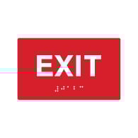 ADA Compliant Exit Signs with Tactile Text and Grade 2 Braille - 5x3 - Special Colors Available.