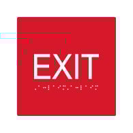 ADA Compliant Exit Signs with Tactile Text and Grade 2 Braille - 6x6 - Special Colors Available.