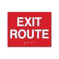 ADA Custom Color Compliant Exit Route Signs with Tactile Text and Grade 2 Braille - 5x4