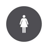 ADA Compliant and CA Title 24 Compliant Womens Restroom Door Signs with Female Symbol - Custom Colors - 12x12