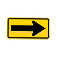 W1-6R - Right Arrow Warning Sign - 24x12 - Official MUTCD Reflective Rust-Free Heavy Gauge Aluminum Road Signs