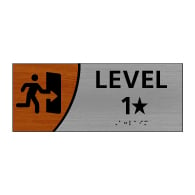 ADA Signature Series Stairwell Floor Level Sign With Tactile Text and Grade 2 Braille - 10x4