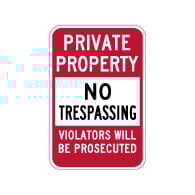 Private Property No Trespassing Sign - 12x18 - Reflective rust-free heavy-gauge aluminum No Trespassing Signs