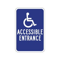 ADA Disabled Access Entrance Signs with No Arrow - 12x18 - Reflective Rust-Free Heavy Gauge Aluminum ADA Access Signs