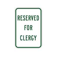 Reserved For Clergy Parking Signs 12x18 - Reflective Rust-Free Heavy Gauge Aluminum Church Parking Signs