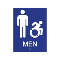 ADA Mens Restroom Wall Sign with Active Wheelchair Symbol - 6x8 - ADA Compliant Restroom Signs are high-quality and professionally manufactured right here in the USA!