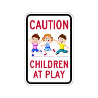 Caution Children At Play Street Sign - 12x18 - Made with Engineer Grade Reflective Rust-Free Heavy Gauge Durable Aluminum available at STOPSignsAndMore.com