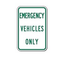 Emergency Vehicles Only Parking Sign - 12x18 - Reflective heavy-gauge aluminum Hospital Parking Lot Signs