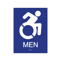 ADA Mens Restroom Wall Sign with Active Wheelchair Symbol - 6x8 - ADA Compliant Restroom Signs are high-quality and professionally manufactured right here in the USA!