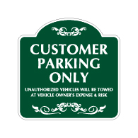 Mission Style Customer Parking Only Sign -18x18 - Made with 3M Reflective Rust-Free Heavy Gauge Durable Aluminum available for quick shipping from STOPSignsAndMore.com