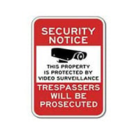 Property Protected By Video Surveillance Sign - 12x18