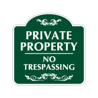 Mission Style Private Property No Trespassing Sign - 18x18 - Made with 3M Reflective Rust-Free Heavy Gauge Durable Aluminum available for quick shipping from STOPSignsAndMore.com