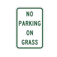 No Parking On Grass Signs 12x18  - Reflective Rust-Free Heavy Gauge Aluminum No Parking Signs