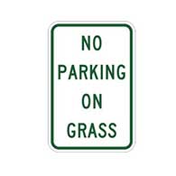 No Parking On Grass Signs 12x18  - Reflective Rust-Free Heavy Gauge Aluminum No Parking Signs