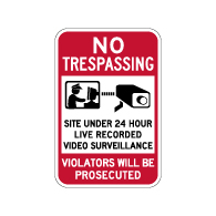 No Trespassing Site Under Video Surveillance Sign - 12x18 - Made with Reflective Rust-Free Heavy Gauge Durable Aluminum available at STOPSignsAndMore.com