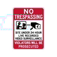 No Trespassing Site Under Video Surveillance Sign - 18x24 - Made with Reflective Rust-Free Heavy Gauge Durable Aluminum available at STOPSignsAndMore.com