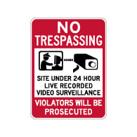 No Trespassing Site Under Video Surveillance Sign - 18x24 - Made with Reflective Rust-Free Heavy Gauge Durable Aluminum available at STOPSignsAndMore.com