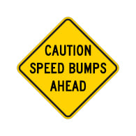 Diamond Shape Caution Speed Bumps Ahead Sign - 24x24 - Made with Engineer Grade Reflective Rust-Free Heavy Gauge Durable Aluminum available at STOPSignsAndMore.com