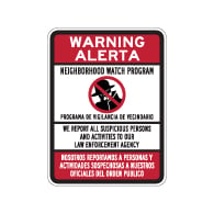 Bilingual Neighborhood Watch Sign - 18x24