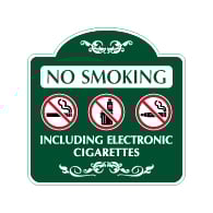 Mission Style No Smoking Including Electronic Cigarettes Sign - 18x18 - Made with 3M Reflective Rust-Free Heavy Gauge Durable Aluminum available for quick shipping from STOPSignsAndMore.com
