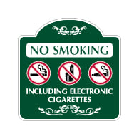 Mission Style No Smoking Including Electronic Cigarettes Sign - 18x18 - Made with 3M Reflective Rust-Free Heavy Gauge Durable Aluminum available for quick shipping from STOPSignsAndMore.com