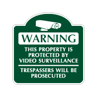 Mission Style Property Protected By Video Surveillance Sign - 18x18 - Made with Reflective Rust-Free Heavy Gauge Durable Aluminum available at STOPSignsAndMore.com