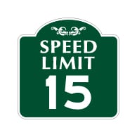 Mission Style 15-MPH SPEED LIMIT Sign - 18x18 - Made with 3M Engineer Grade Reflective Rust-Free Heavy Gauge Durable Aluminum available at STOPSignsAndMore.com