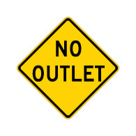 Buy No Outlet Road Warning Signs - 30x30 - Regulation MUTCD Reflective No Outlet Warning Signs on Rust-Free Heavy Gauge Aluminum.