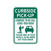 Curbside Pick-Up Please Wait In Your Vehicle Sign - 12x18 - Made with 3M Engineer Grade Reflective Rust-Free Heavy Gauge Durable Aluminum available at STOPSignsAndMore.com