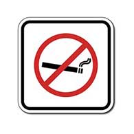 No Smoking Symbol Sign - 12x12 - Control unwanted smoking with this durable and reflective aluminum No Smoking Symbol Sign