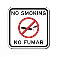 Bilingual No Smoking No Fumar with No-Smoking Symbol Sign - 12x12 - Reflective outdoor-rated aluminum Bilingual No Smoking signs