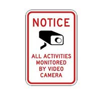 Notice All Activities Monitored By Video Camera Signs 12x18 - Reflective Rust-Free Heavy Gauge Aluminum Security Signs.