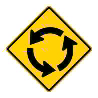 W2-6 Roundabout Intersection Warning Sign H.I.P. - 30x30 - Rust-Free Heavy Gauge Aluminum High Intensity Prismatic Reflective Road Sign