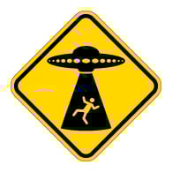 Alien Abduction UFO Warning Sign - 12x12 - Reflective Rust-Free Heavy Gauge Aluminum Signs. This novelty sign is a great gift idea for any person that enjoys alien and outer space themes.