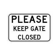 Please Keep Gate Closed Signs - 18x12 - Reflective Rust-Free Durable Aluminum Close Gate Signs