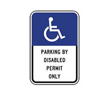 FTP-20-04 Florida State Parking By Disabled Permit Only Sign - 12x18 - Official State of Florida Handicapped Parking Sign