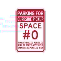 Semi-Custom Curbside Pickup Parking Space Number Sign - 12x18 - Made with 3M Reflective Rust-Free Heavy Gauge Durable Aluminum available from STOPSignsAndMore