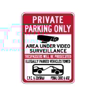 California Private Parking Tow Away CVC Section 22658 Sign - 18x24 - Made with 3M Reflective Rust-Free Heavy Gauge Durable Aluminum available at STOPSignsAndMore