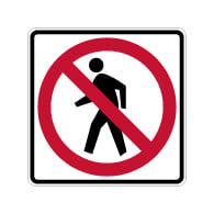 R9-3 - No Pedestrians Allowed Symbol Signs - 30x30 - Official MUTCD Reflective Rust-Free Heavy Gauge Aluminum Road Signs