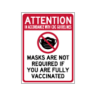 Label - Masks Are Not Required If You Are Vaccinated (Pack of 3) - Digitally printed on rugged vinyl using outdoor-rated inks. Buy Public Health Safety Window Decals from StopSignsandMore.com