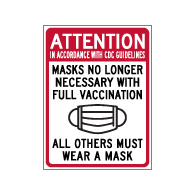 Window Decal - Masks No Longer Necessary With Vaccination - 6x8 (Pack of 3) - Digitally printed on rugged vinyl using outdoor-rated inks. Buy Public Health Safety Window Decals from StopSignsandMore.com