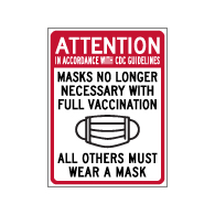 Label - Masks No Longer Necessary With Vaccination (Pack of 3) - Digitally printed on rugged vinyl using outdoor-rated inks. Buy Public Health Safety Window Decals from StopSignsandMore.com