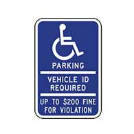 Minnesota Handicap Parking Sign With Fines - 12x18