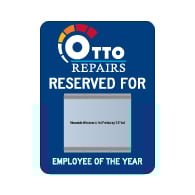 Custom Parking Sign with Large Changeable Name Holding Slot - 18x24 - Reflective Rust-Free Heavy Gauge Aluminum - No Extra Charge for Full Digital Color